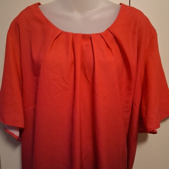 Maggie Barnes Catherines women's red pink blouse top ombre 3X 26/28 lightweight - Picture 3 of 5